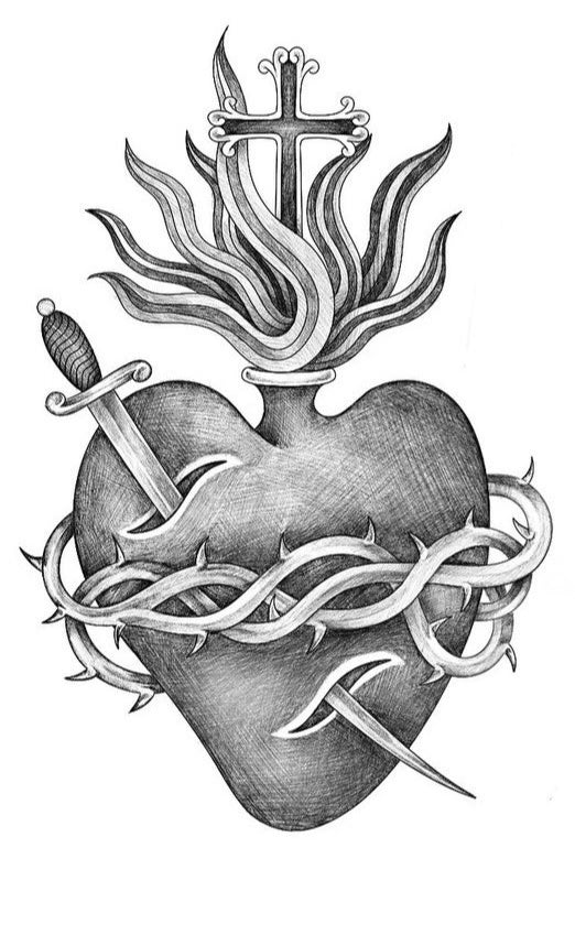 Sacred Heart Semi-Permanent Tattoo